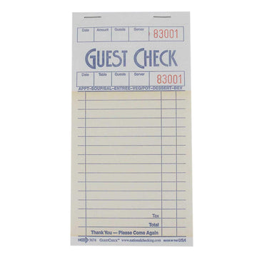 National Checking Company Guest Check Board - 1 Part Salmon by NCCO – Pack of 2500