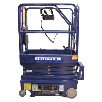 Drivable Mini Scissor Lift by Ballymore – 46"L x 30"W x 73"H, Blue, Model DMSL-10