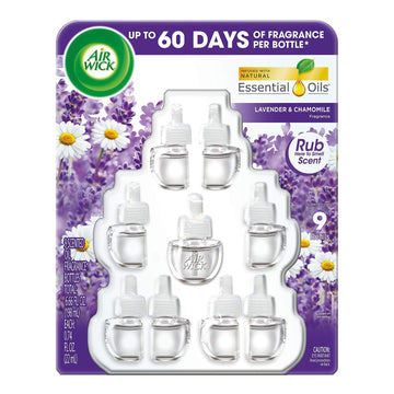 Scented Oil Air Freshner by Air Wick – 0.74 Fl Oz (Pack of 9), Purple, Pack of 9, Model 980176436