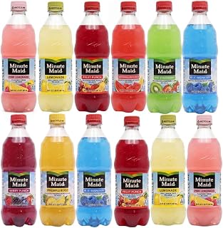 Minute Maid 20oz Variety Pack Bottles – 8 Flavor Assortment (Fruit Punch, Lemonade, Pink Lemonade, Watermelon Punch, Kiwi Strawberry, Blue Raspberry, Berry Punch, Pineapple Burst) – Bulk Grab-and-Go Beverage Pack