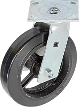 Faultless Swivel Plate Caster, 8" Mold-On Rubber Wheel