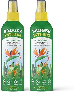 Badger Bug Spray Combo Pack, DEET-Free Citronella, Non-Toxic, 4oz + 2.7oz | All-natural mosquito repellent with organic essential oils; effective 3 hours, family-friendly, vegan