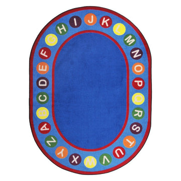 Kid Essentials Alphabet Spots Kids Rug by Joy Carpets – Oval 10\'9" x 13\'2"