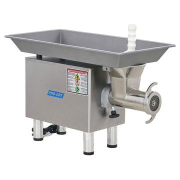 1 HP Motor 110V, 1 Phase, Stainless Steel Cabinet, HEADSTROCK, Auger and PAN, 1,700+ LBS/HR Grinding Capacity, Robust Headstock with Permanent AFFIXED Safety Guard. by PRO-CUT –