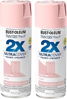 Rust-Oleum Painter's Touch 2X Ultra Cover Spray Paint, Gloss Candy Pink | Indoor and Outdoor Surfaces (Metal, Wood, Plastic), Fast Dry, Durable, Sprays from Any Angle, Comfort Tip, Oil Based