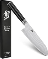 Shun Classic 7" Santoku Knife, VG-MAX, Damascus Steel, Pakkawood