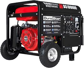 DuroStar DS10000E Gas Powered Portable Generator-10000 Watt Electric Start-Home Back Up & RV Ready, 50 State Approved, Red/Black