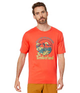 Men's Hike Out Short Sleeve Graphic T-Shirt by Timberland – Cotton, Hot Coral