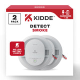 Hardwired Smoke Detector by Kidde – 2 Pack, Plastic, White, Model 21032826