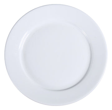 Abco Collection Beutiful Super White Dinner Plate in Porcelain 16" Box of by Yanco – Large, Porcelain, White, Pack of 4, Model AC-26