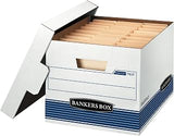 Bankers Box 30-Pack Medium-Duty File Storage Boxes, Letter/Legal, FastFold | Speed through filing with FastFold setup, sturdy stacking, reinforced handles, and dependable document protection.