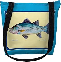 TY007DM 16 x 16 in. Multi Fish IV Border Tote Bag - Medium