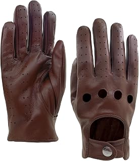 Mens Genuine Lambskin Leather Driving Gloves Unlined, Touchscreen