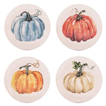 Bico Pumpkin Feast Salad Plates, 8.75 Inch Ceramic, Set of 4