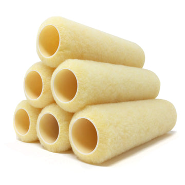 RollerLite All Purpose 9" x 3/8" - High-Density Polyester Knit Standard Roller Cover (6-Pack) by Roller Lite – 9 inches, Polyester, Yellow, Pack of 6, Model 9SC038-6
