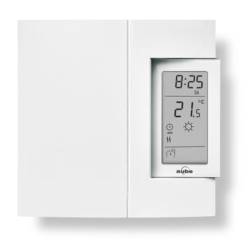 Aube by Electric Heating 7-Day Programmable Thermostat by Honeywell Home – 4.9 x 5 x 1.5 inches, Plastic, White, Model TH106