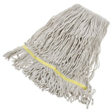 Mop Heads with 5" Headband 16 Ounce White 4-Ply Blend by HUBERT – Fabric, White, Model ASB5-M(3)W