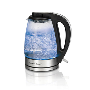 Glass Electric Kettle by Hamilton Beach – 1.8 Quarts, 1.7 liters, Glass, BLACK, Model 40869
