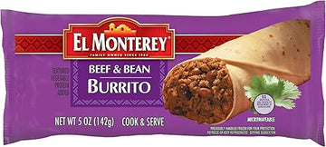Ruiz El Monterey Beef and Bean Burritos, 5 Ounce (24 Count) - Frozen, Individually Wrapped, Microwavable Quick Meal