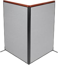 Global Industrial 48-1/4"W x 73-1/2"H Deluxe Freestanding 2-Panel Corner Room Divider, Gray