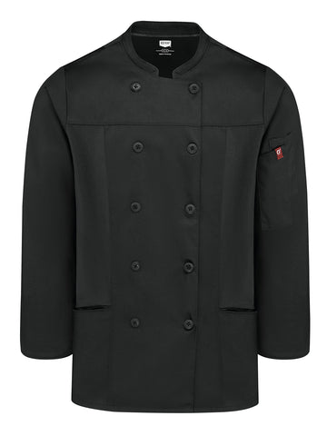 Women's Deluxe Airflow Chef Coat by Red Kap – XX-Large, Polyester, Black, Model 053WBK RG XXL