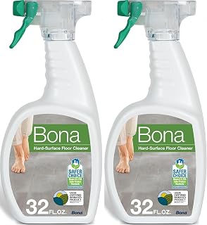 Bona Multi-Surface Floor Cleaner Spray - 32 fl oz - Unscented - Refillable - Residue-Free Floor Cleaning Solution for Stone, Tile, Laminate, and Vinyl Floors (Pack of 2)
