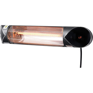 Infrared Patio Heater With Remote Control by Global Industrial – Aluminum, Black, Silver, Model STAR