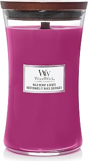 WoodWick Large Hourglass Scented Candle with Crackling Wick | Wild Berry & Beets | Up to 130 Hours Burn Time
