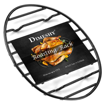 Dimeshy Roasting Rack, Enamel Coated Steel, 10 x 6.5 Inch, Black