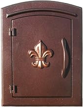 MAN-S-1402-AC Manchester Security Drop Chute Mailbox with "Decorative Fleur De Lis Logo" Faceplate in Antique Copper