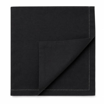 Glownary Black 100% Cotton Disposable Dinner Napkins – 25/Pack