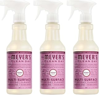 Mrs. MEYER'S CLEAN DAY Multi-Surface Everyday Cleaner, Peony Scent, 16 Fl Oz Bottle - 3 Pack | Removes Dirt and Freshens Surfaces, Everyday Use, All-Purpose Cleaner, Cruelty Free, Made with Essential Oils