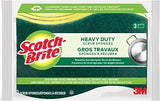 Scotch-Brite MMMHD3 Heavy Duty Scrub Sponge, Yellow & Green, 3 Per Pack