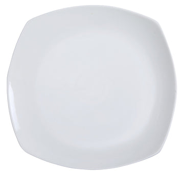 Fuji 12" Square Flat Plate by Yanco – Large, Porcelain, White, Pack of 12, Model FU-312