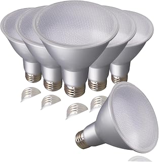 Satco S29431-12.5 Watt PAR30LN Long Neck Flood LED Light Bulbs - 3000K - 40 deg. Beam Angle - 120 Volt (6 Pack)