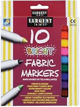 Sargent Art 22-1568 10-Count Bright Fabric Markers, Colors may vary