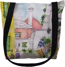 Betsy Drake TY108S 13 x 13 in. Yellow House Small Tote Bag