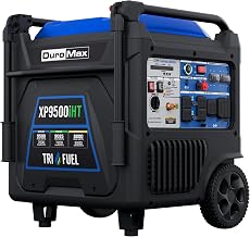 DuroMax XP9500iHT 9,500-Watt Tri Fuel Portable Digital Inverter Generator - Gas, Propane & Natural Gas, Remote Electric Start, Whole Home Power Backup, Transfer Switch Ready, RV & Emergency Ready