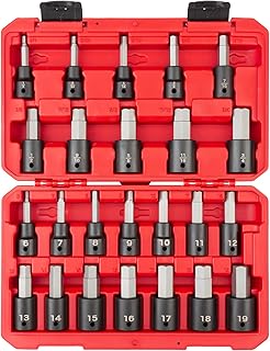 TEKTON 1/2 Inch Drive Hex Impact Bit Socket Set, 24-Piece | SIB92311