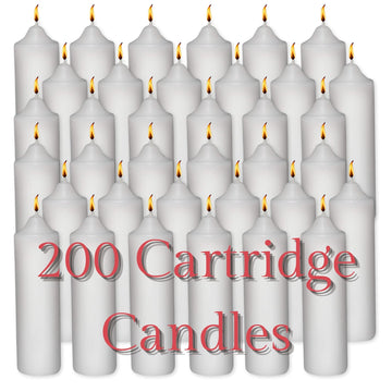 Select Wax Cartridge Candle by Hollowick – 200 Pack, synthetic, Wax, White, Pack of 200, Model CC437W200