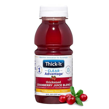 Clear Advantage Moderately Thick Cranberry Juice by Thick-It – 8 Fl Oz (Pack of 24), Pack of 24, Pack of 24, Model B461-L9044