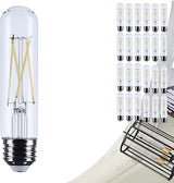 Satco 8W T10 LED Light Bulb 5000K Natural Light 800 Lumens Clear 300 Degree Beam E26 Medium Base 92 CRI Dimmable Wet Rated IP65 Enclosed Fixture Rated 120V S12527 (24 Pack)