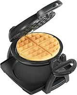 Proctor Silex Flip Belgian Waffle Maker with PFAS-Free Non-Stick Plates | Indicator Lights | Cool-Touch Handle | Removable Drip Tray for Easy Cleanup | Black | 26090MN