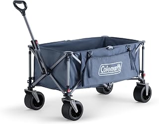 Coleman XL Collapsible Wagon, Heavy‑Duty 400 lb Capacity, Large 50+ Gallon Utility Cart with All‑Terrain Wide‑Base Wheels, One‑Pull Folding Design, Removable Wheels & Ergonomic Handle – Blue
