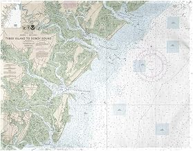 PM11509 Tybee Island to Doboy Sound GA Nautical Map Place Mat - Set of 4