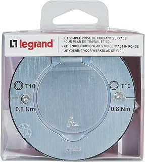 Legrand Set of Floor Socket Round Stainless Steel Waterproof IP44 with Flap and mounting Box