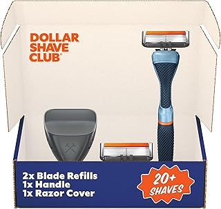 Dollar Shave Club Guest Pass Shave Set (Blue) | 6 Blade Intro Razor Kit