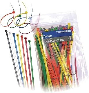 Thomas & Betts TY525M-CLRS - TY-RAP CABLE TIE, 185.67MM L, NYLON, MULTI-COLOR, 50LB, PK100