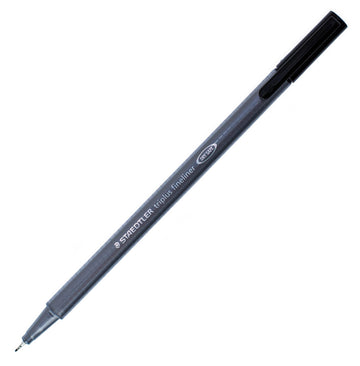 Triplus Fineliner Black 0.3mm - Pack of Six by STAEDTLER – 1 Count (Pack of 6), Metal, Black, Model 334-9
