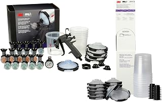 3M 2.0 Performance Spray Gun Starter Kit, 26778 + PPS Paint Spray Gun System Refill Kit with 12 Disposable Lids and Liners,16 Sealing Plugs